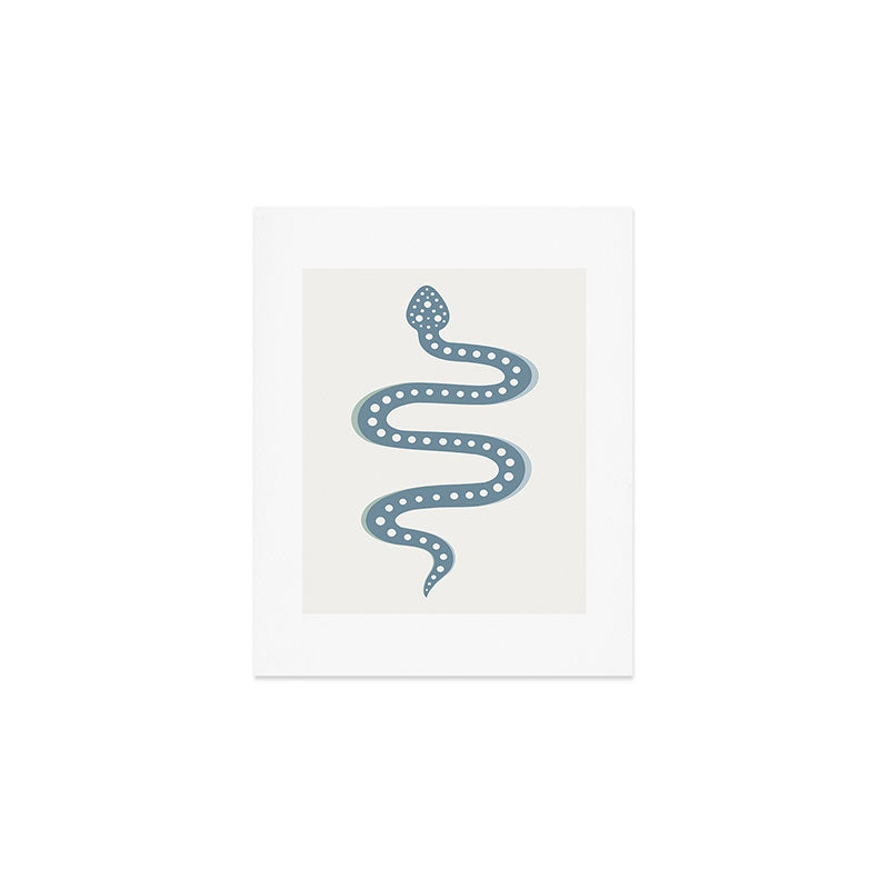 Minimal Snake - Blue Art Print Gallery Image 1
