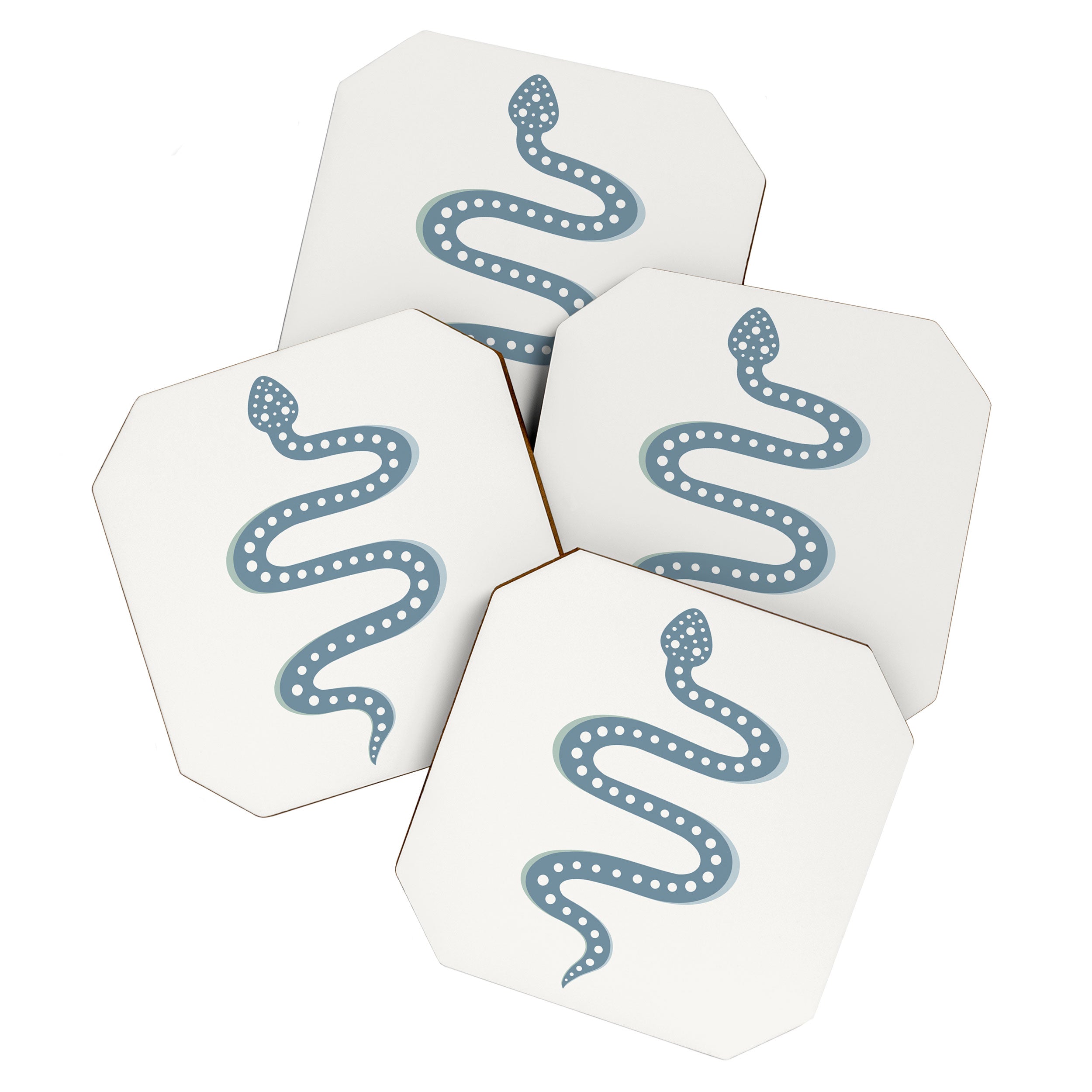 Minimal Snake - Blue Coaster Gallery Image 1
