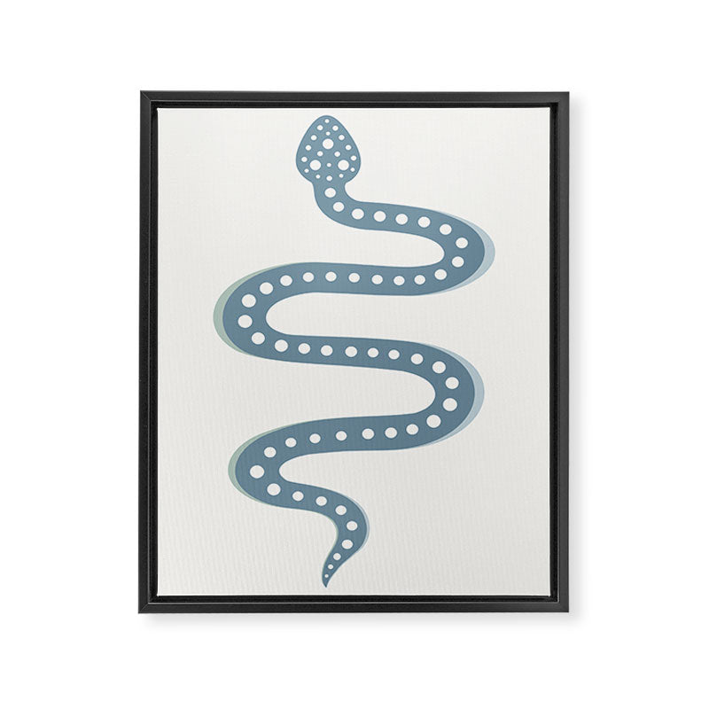 Minimal Snake - Blue Framed Canvas Print Gallery Image 6