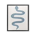 Minimal Snake - Blue Framed Canvas Print Gallery Image 6