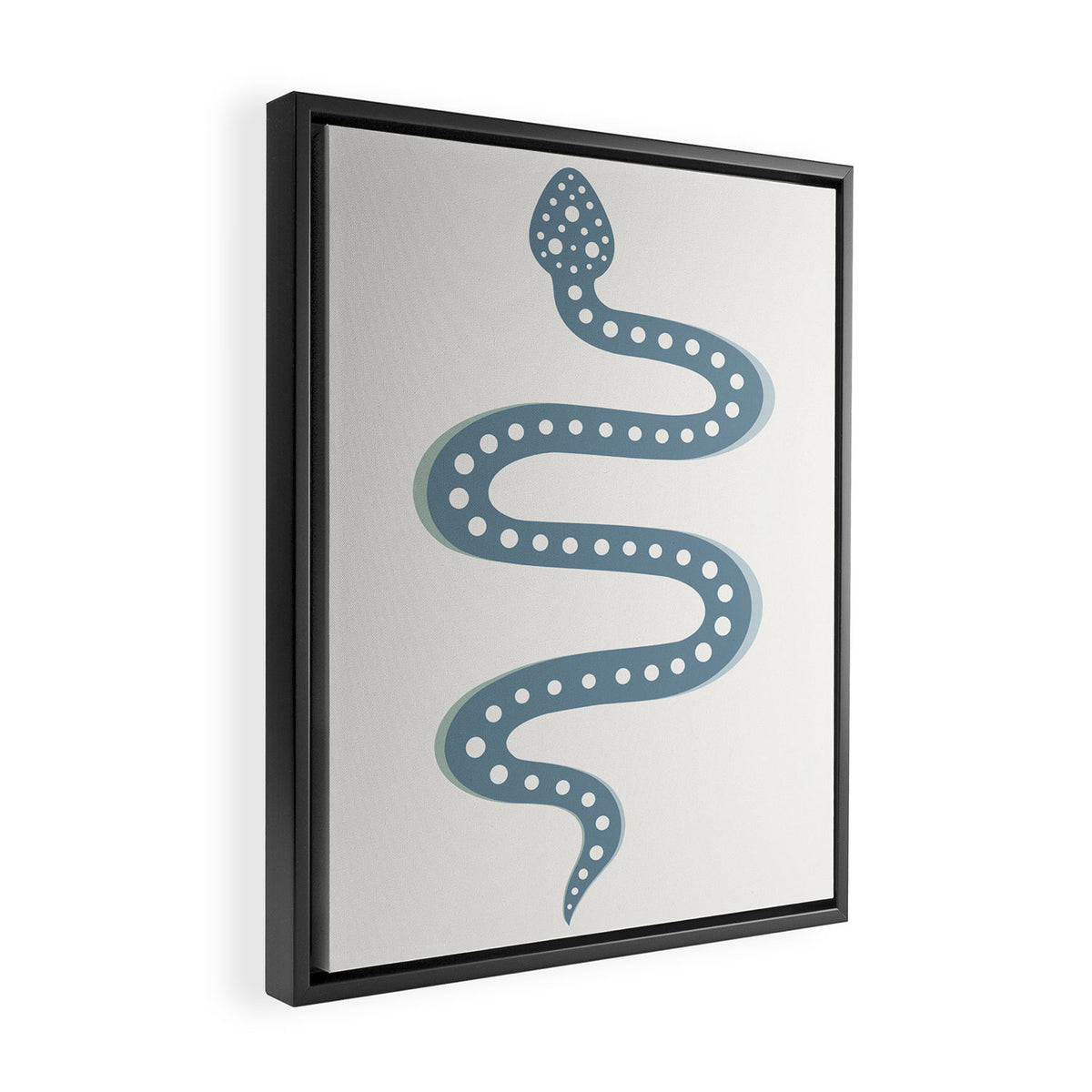 Minimal Snake - Blue Framed Canvas Print Gallery Image 2