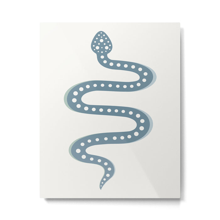 Minimal Snake - Blue Metal Print Gallery Image 1