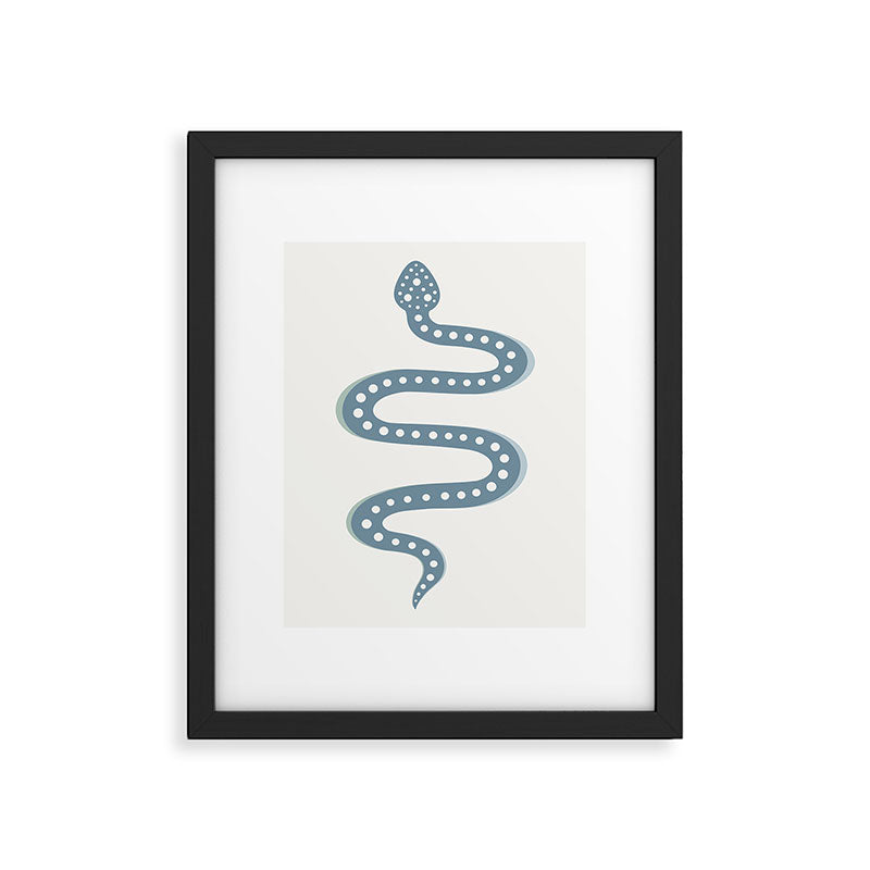 Minimal Snake - Blue Framed Art Print Gallery Image 5