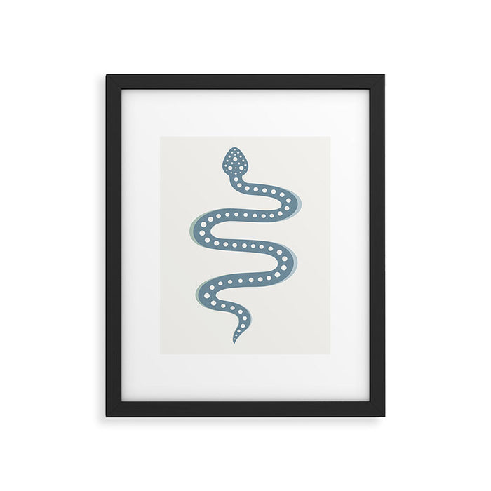 Minimal Snake - Blue Framed Art Print Gallery Image 1