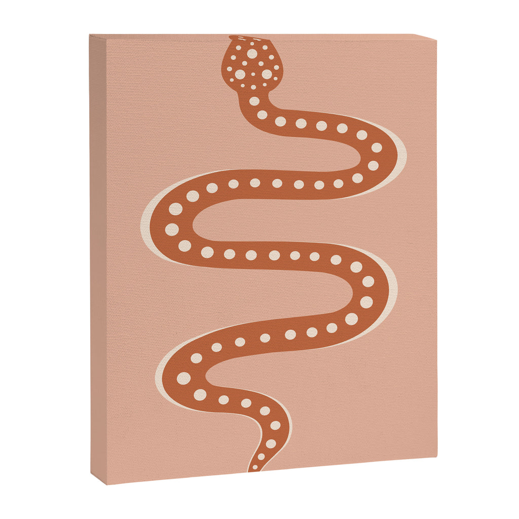 Minimal Snake - Coral & Pink Canvas Print Gallery Image 6