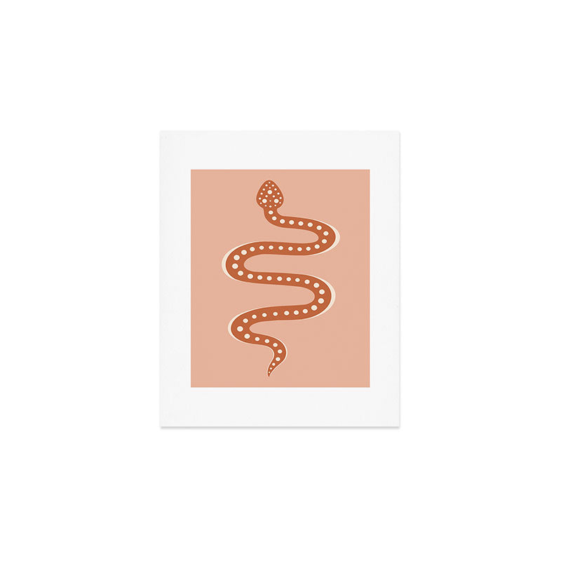 Minimal Snake - Coral & Pink Art Print Gallery Image 1