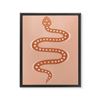 Minimal Snake - Coral & Pink Framed Canvas Print Gallery Image 6