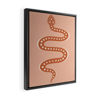 Minimal Snake - Coral & Pink Framed Canvas Print Gallery Image 2
