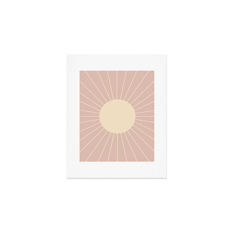 Minimal Sunrays - Neutral Pink Art Print Gallery Image 1