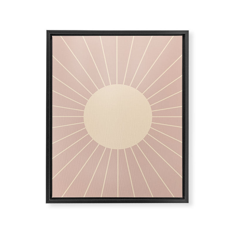 Minimal Sunrays - Neutral Pink Framed Canvas Print Gallery Image 8
