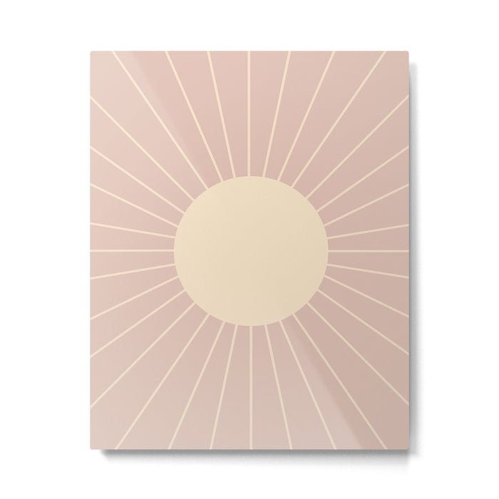 Minimal Sunrays - Neutral Pink Metal Print Gallery Image 1