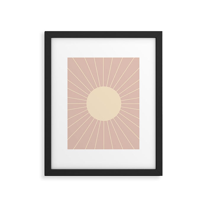 Minimal Sunrays - Neutral Pink Framed Art Print Gallery Image 1