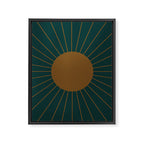 Minimal Sunrays - Teal Framed Canvas Print Gallery Image 8