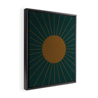 Minimal Sunrays - Teal Framed Canvas Print Gallery Image 2
