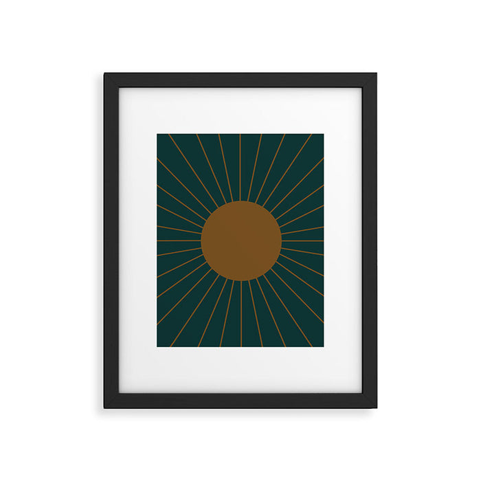 Minimal Sunrays - Teal Framed Art Print Gallery Image 1