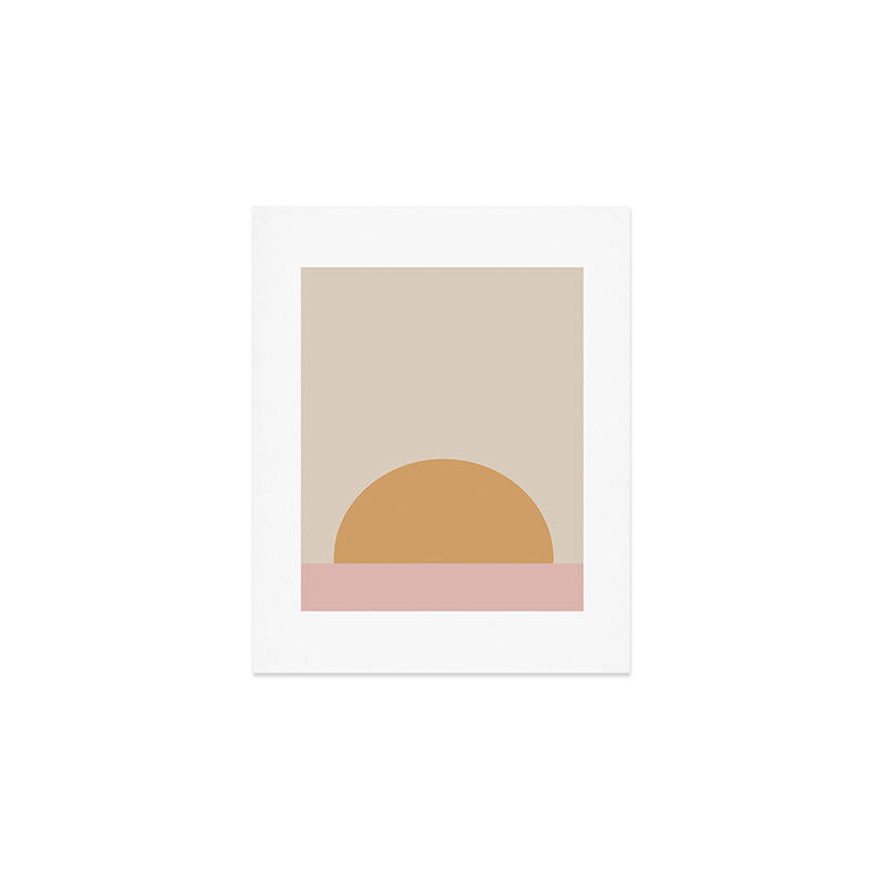 Minimal Sunrise Sunset - Earthy Neutral Art Print Gallery Image 1