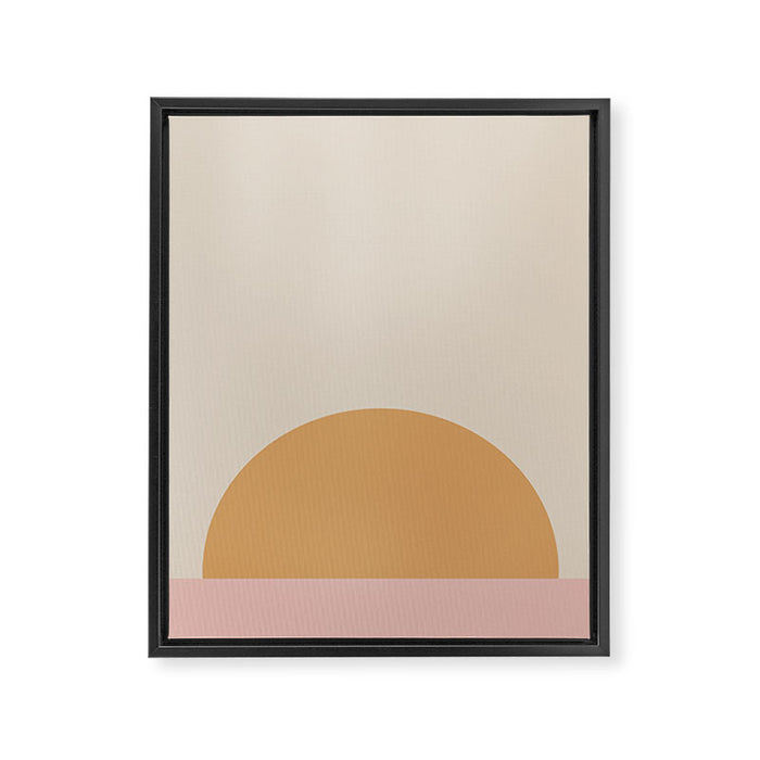 Minimal Sunrise Sunset - Earthy Neutral Framed Canvas Print Gallery Image 1