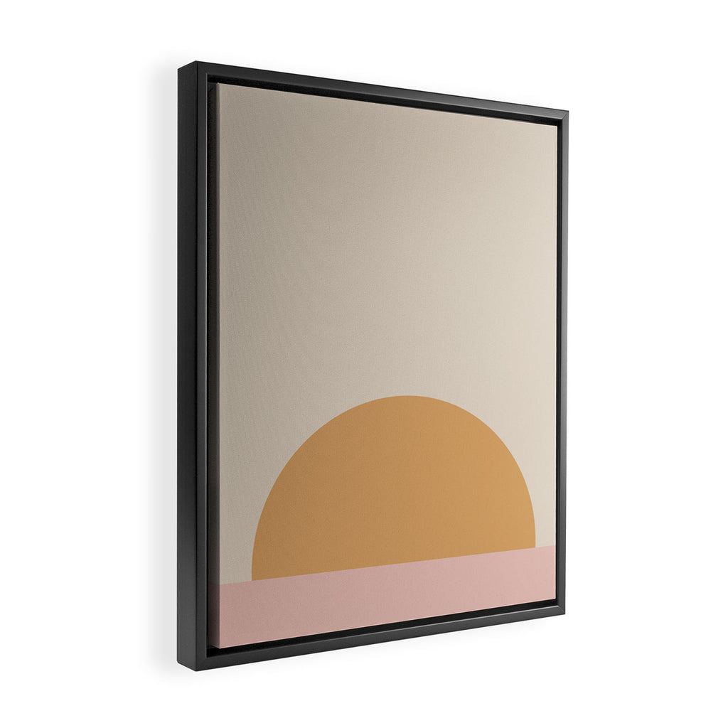 Minimal Sunrise Sunset - Earthy Neutral Framed Canvas Print Gallery Image 2