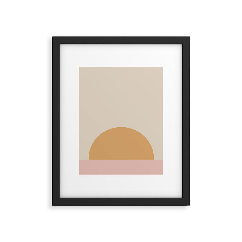 Minimal Sunrise Sunset - Earthy Neutral Framed Art Print Gallery Image 6