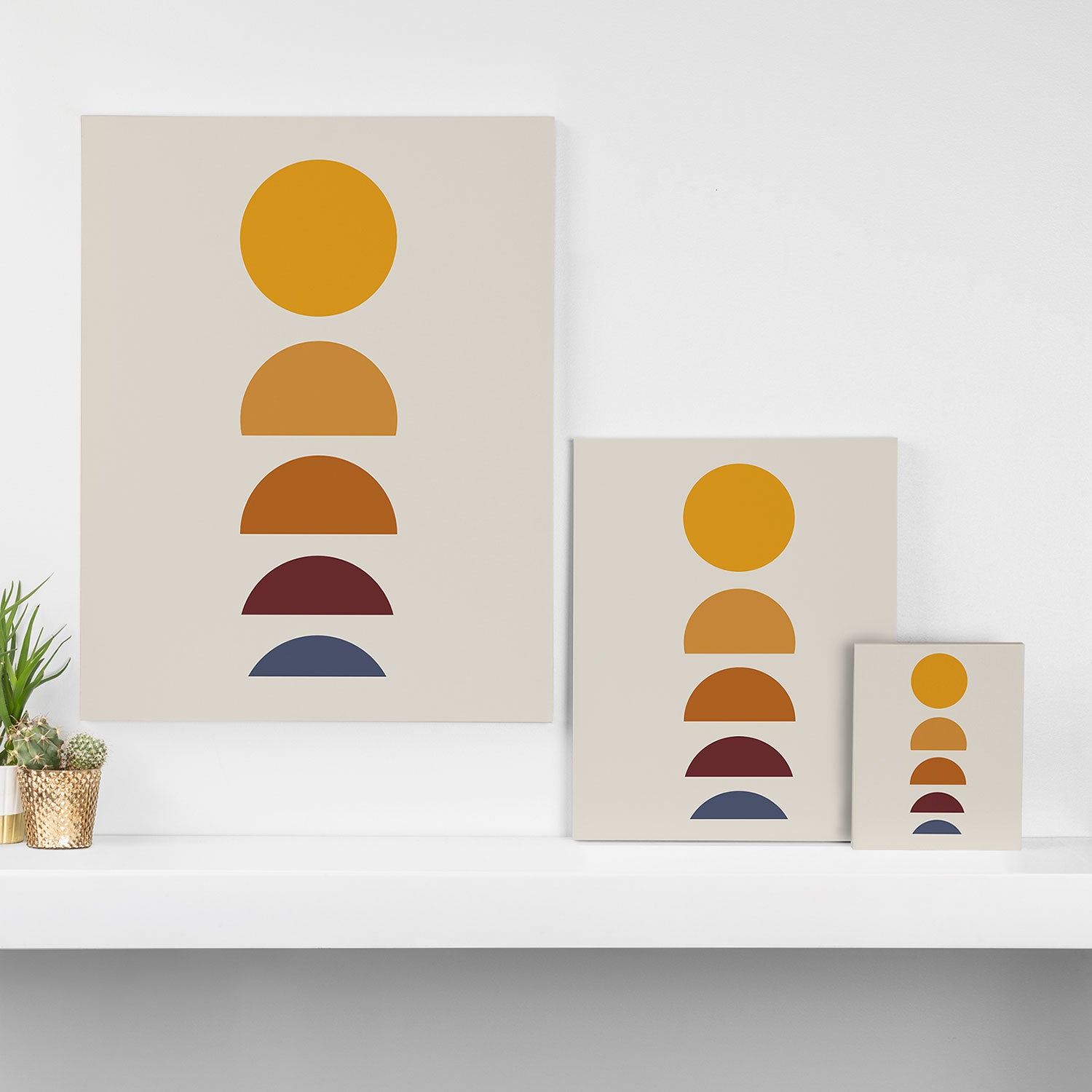 Minimal Sunrise Sunset Shapes Canvas Print Gallery Image 3