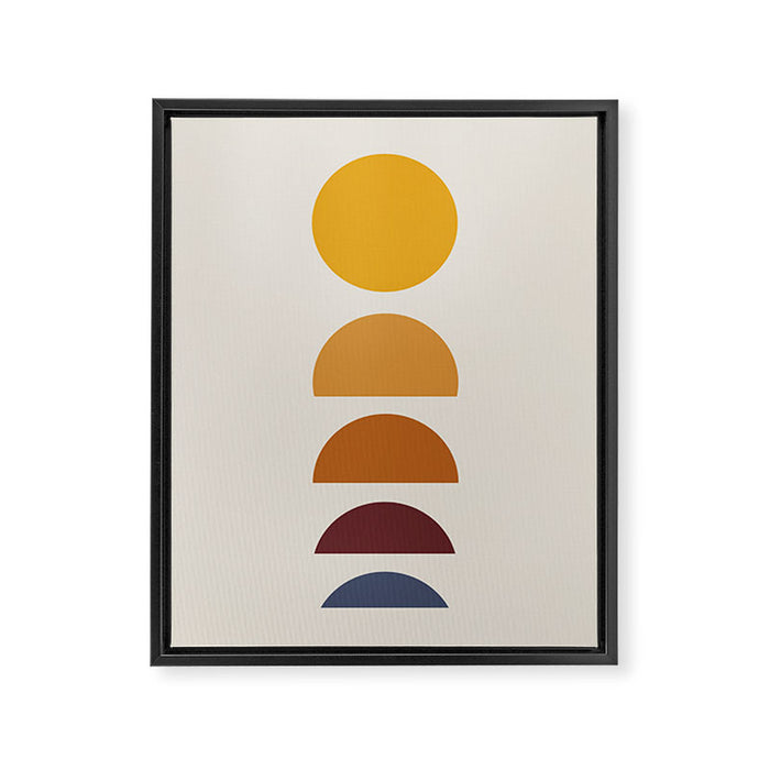 Minimal Sunrise Sunset Shapes Framed Canvas Print Gallery Image 1