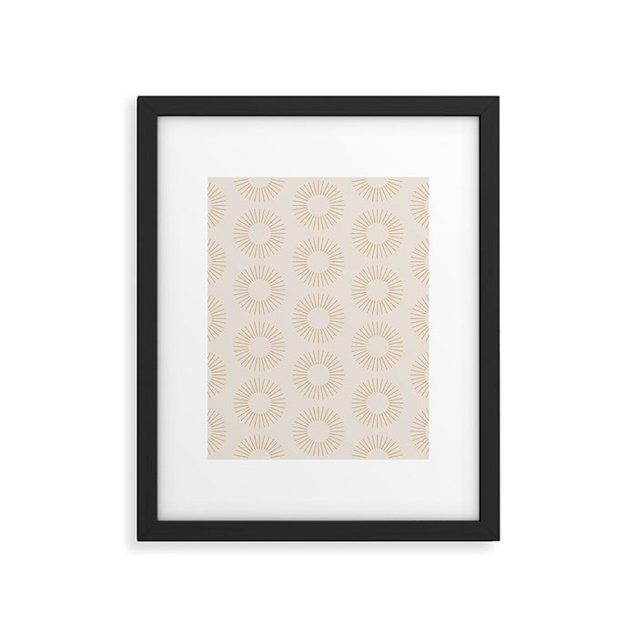 Minimalist Sunray Pattern XIV Natural Neutral Framed Art Print Gallery Image 1