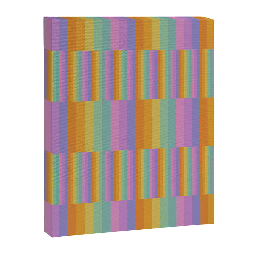 Mixed Stripes Pattern I Colorful Rainbow Canvas Print Gallery Image 8
