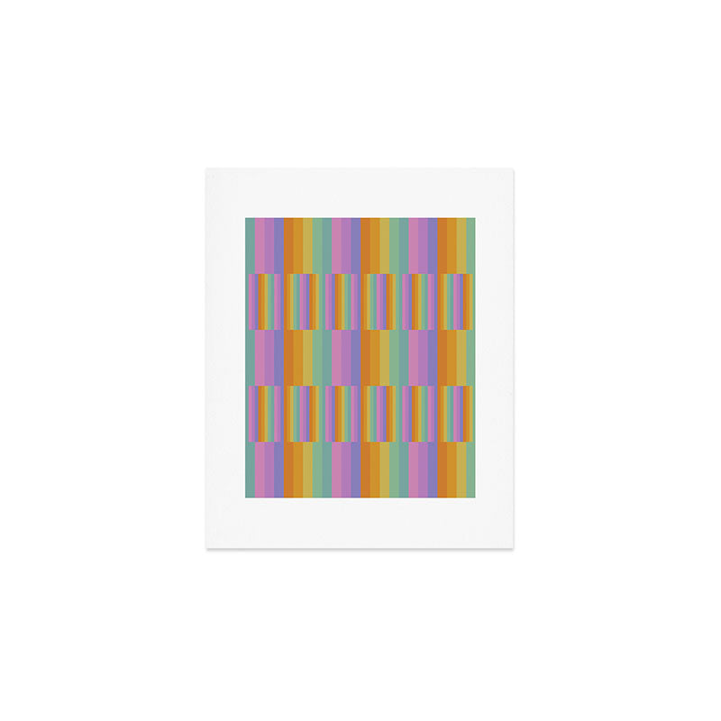 Mixed Stripes Pattern I Colorful Rainbow Art Print Gallery Image 1