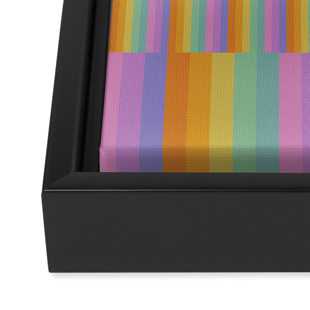 Mixed Stripes Pattern I Colorful Rainbow Framed Canvas Print Gallery Image 3