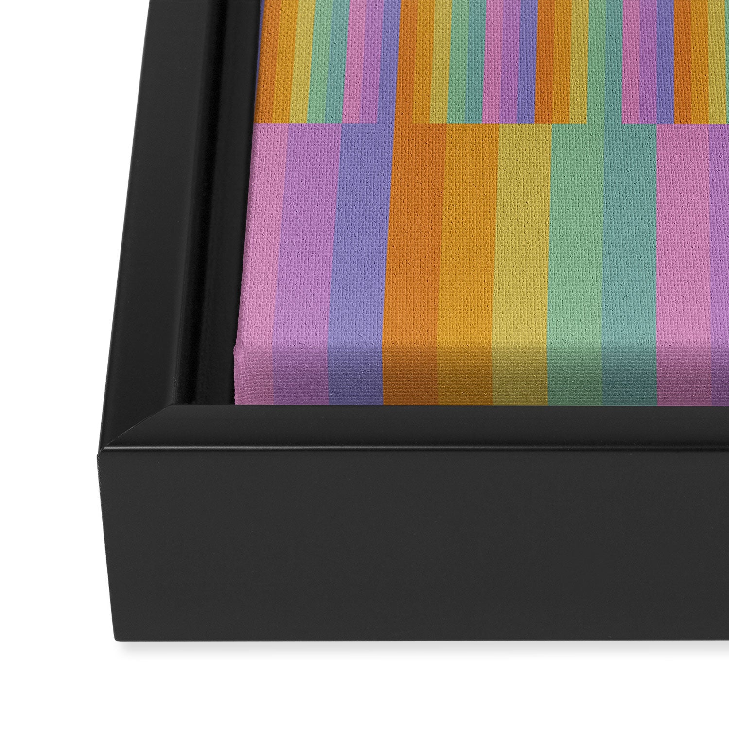 Mixed Stripes Pattern I Colorful Rainbow Framed Canvas Print Gallery Image 3