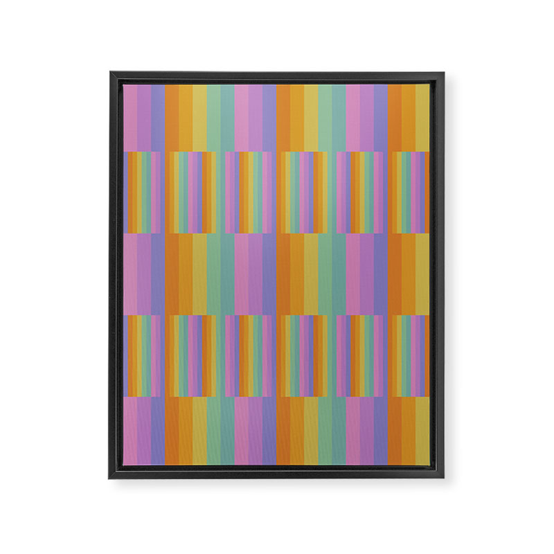 Mixed Stripes Pattern I Colorful Rainbow Framed Canvas Print Gallery Image 8