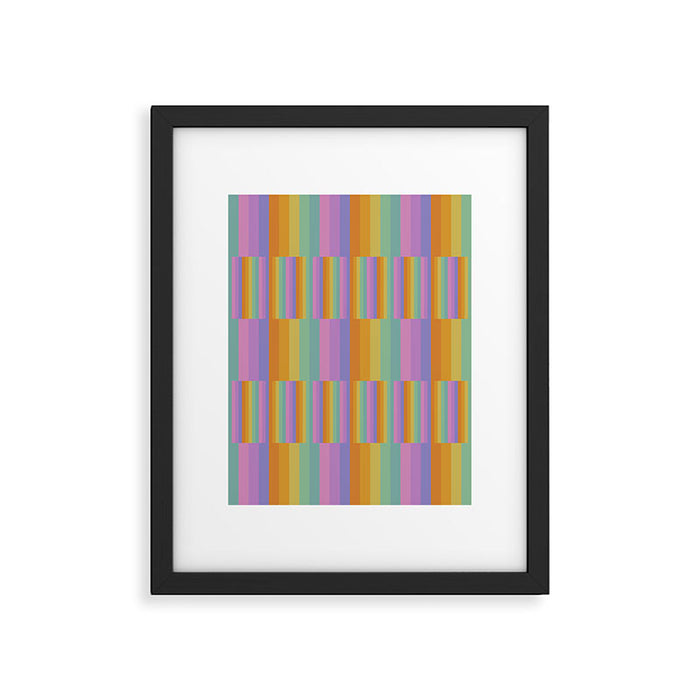 Mixed Stripes Pattern I Colorful Rainbow Framed Art Print Gallery Image 1