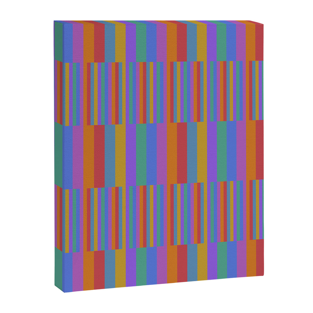 Mixed Stripes Pattern II Primary Rainbow Canvas Print Gallery Image 8