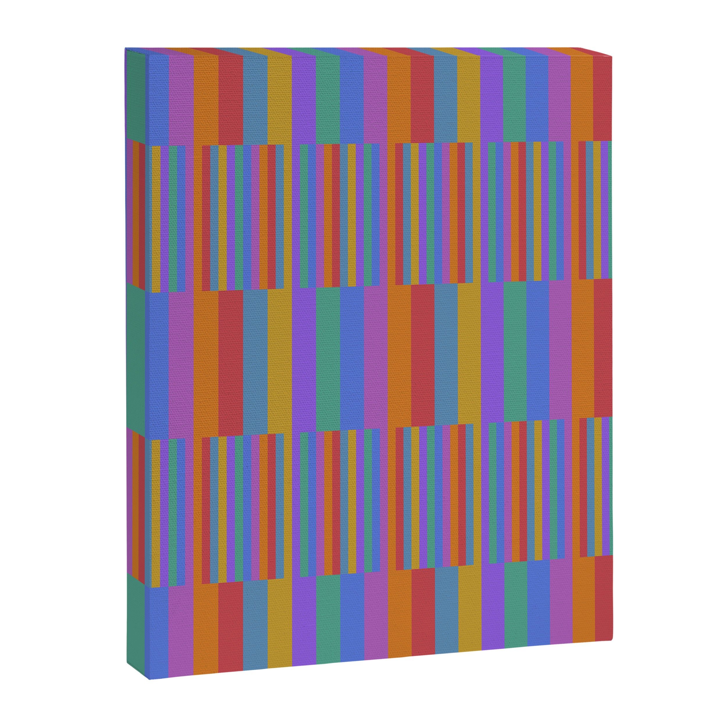 Mixed Stripes Pattern II Primary Rainbow Canvas Print Gallery Image 8