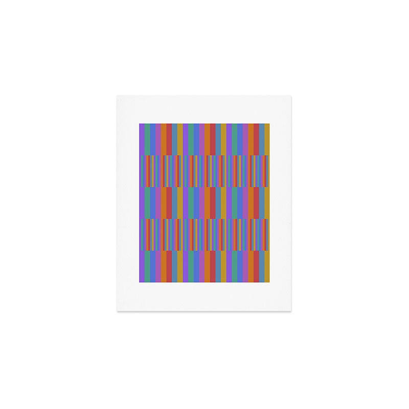 Mixed Stripes Pattern II Primary Rainbow Art Print Gallery Image 1