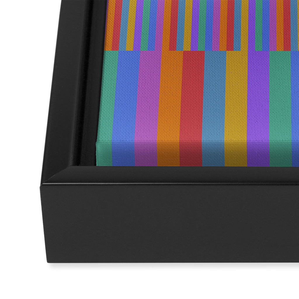 Mixed Stripes Pattern II Primary Rainbow Framed Canvas Print Gallery Image 3
