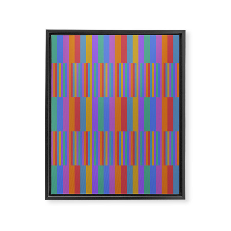 Mixed Stripes Pattern II Primary Rainbow Framed Canvas Print Gallery Image 8
