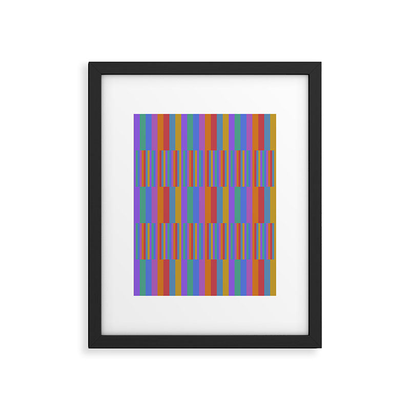 Mixed Stripes Pattern II Primary Rainbow Framed Art Print Gallery Image 6