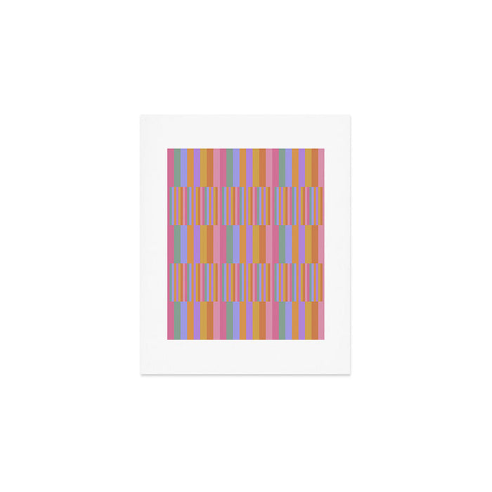 Mixed Stripes Pattern III 60s Rainbow Art Print Gallery Image 1