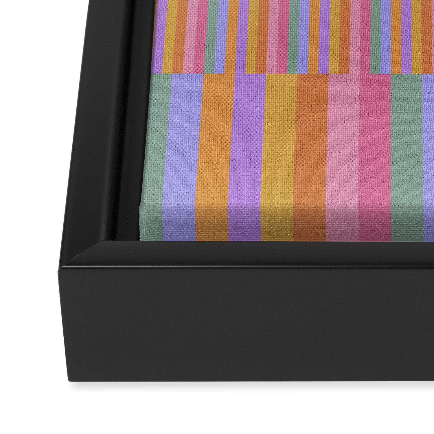 Mixed Stripes Pattern III 60s Rainbow Framed Canvas Print Gallery Image 3