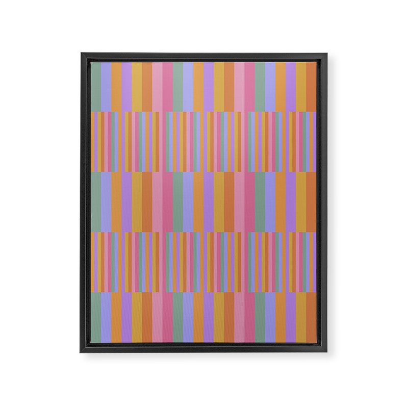 Mixed Stripes Pattern III 60s Rainbow Framed Canvas Print Gallery Image 8