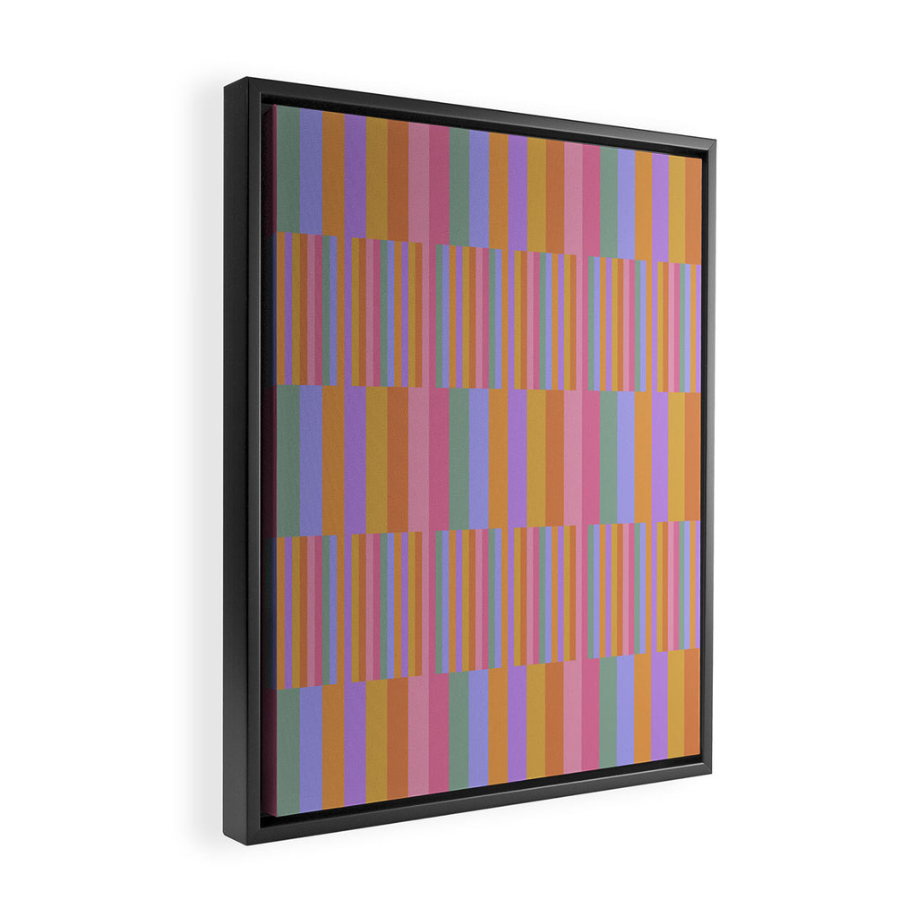 Mixed Stripes Pattern III 60s Rainbow Framed Canvas Print Gallery Image 2