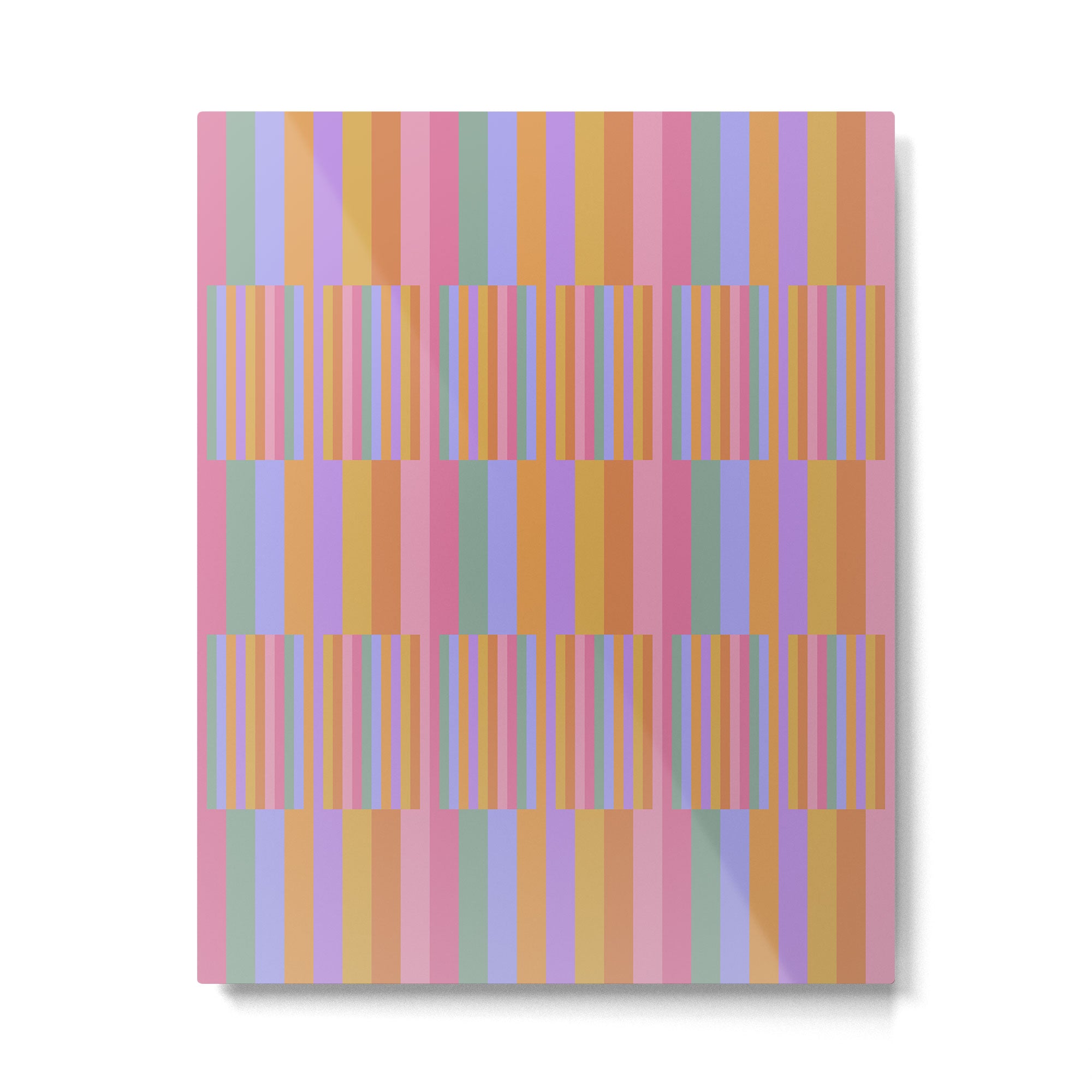 Mixed Stripes Pattern III 60s Rainbow Metal Print Gallery Image 6
