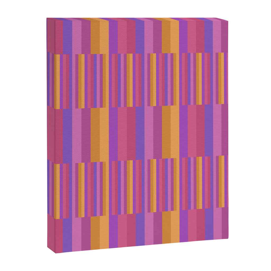Mixed Stripes Pattern IV Colorful 90s Canvas Print Gallery Image 8