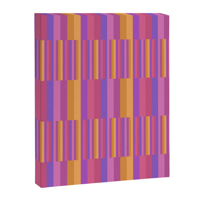 Mixed Stripes Pattern IV Colorful 90s Canvas Print Gallery Image 1