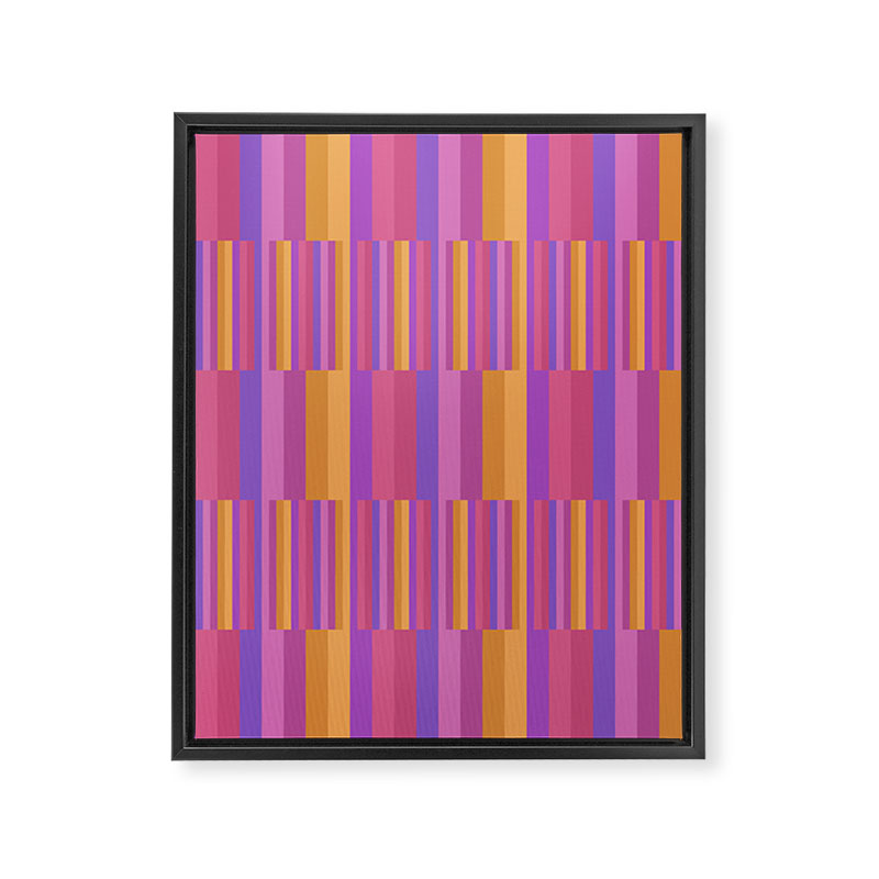 Mixed Stripes Pattern IV Colorful 90s Framed Canvas Print Gallery Image 8