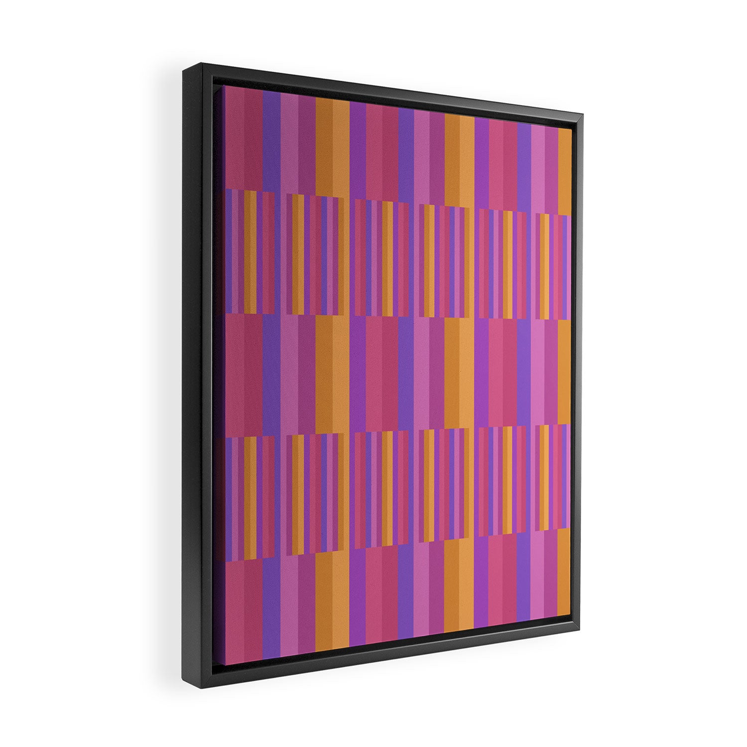 Mixed Stripes Pattern IV Colorful 90s Framed Canvas Print Gallery Image 2