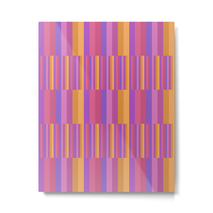 Mixed Stripes Pattern IV Colorful 90s Metal Print Gallery Image 1