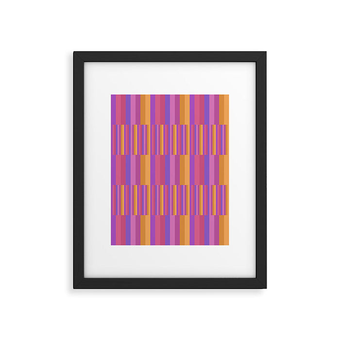 Mixed Stripes Pattern IV Colorful 90s Framed Art Print Gallery Image 1