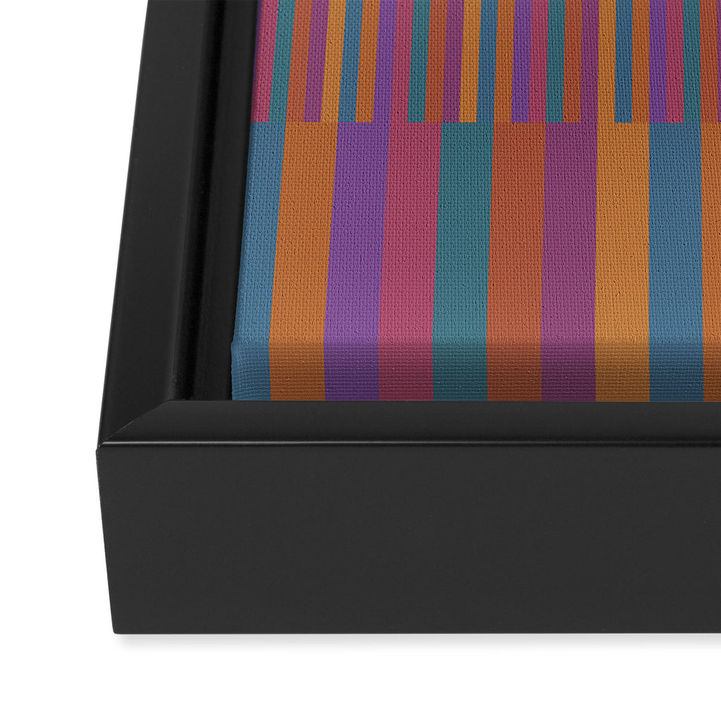 Mixed Stripes Pattern IX Retro Rainbow Framed Canvas Print Gallery Image 3